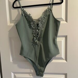 Topshop Sage Green Tank top Body Suit size 10